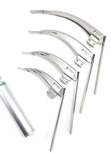 Fiber optic Laryngoscope with Mac Blades Size 1,2,3